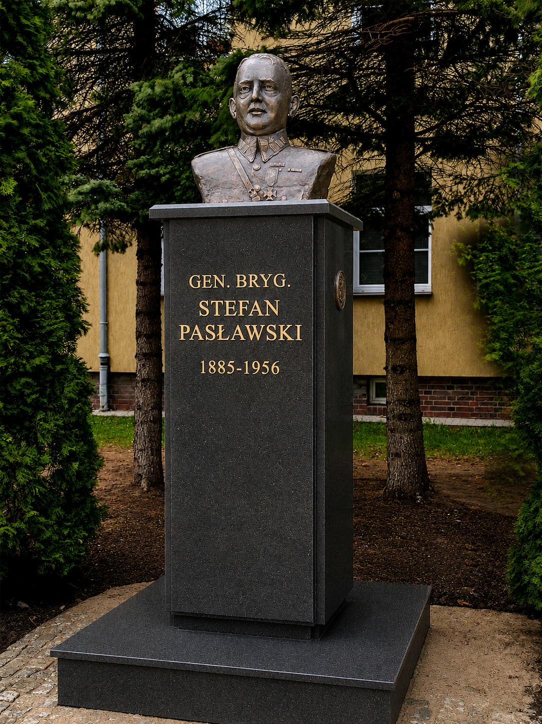 Pomnik generała brygady Stefana Pasławskiego wykonany dla Warmińsko-Mazurskiego Oddziału Straży Granicznej w Kętrzynie.