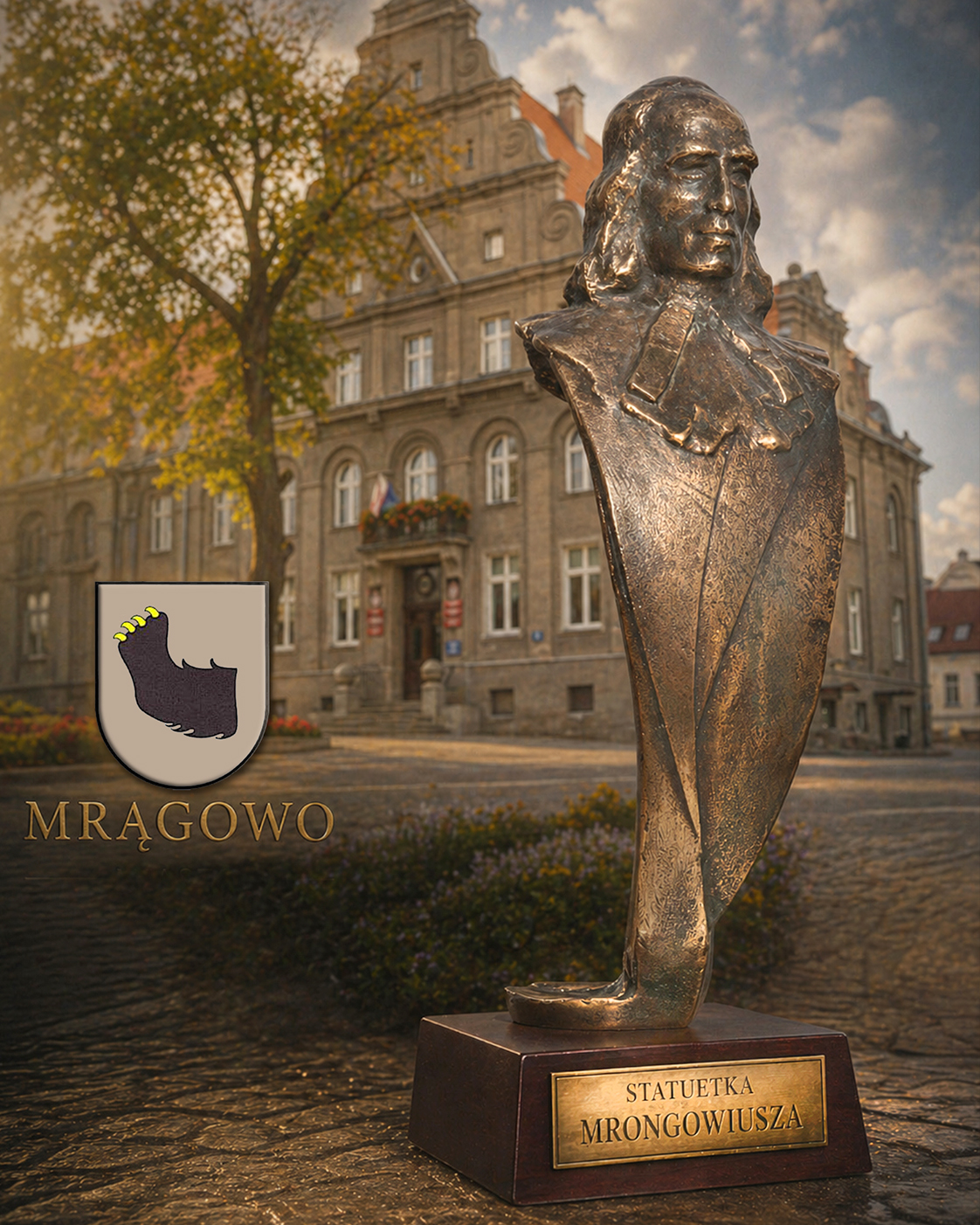 Statuetka Mrongowiusza wykonana przez Jerzego Stankiewicza dla Miasta Mrągowo, inspirowana postacią Krzysztofa Celestyna Mrongowiusza.
